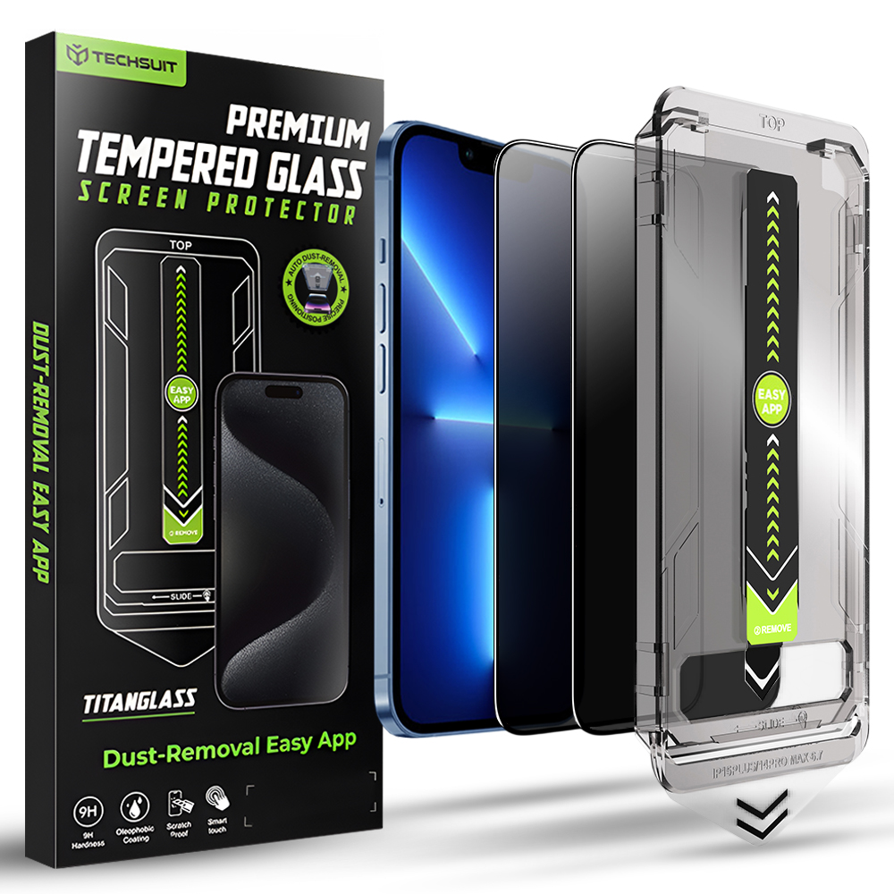 Калъф за iPhone 13 Pro Max / iPhone 14 Plus (комплект 2) - Techsuit TitanGlass FullCover - Поверителност