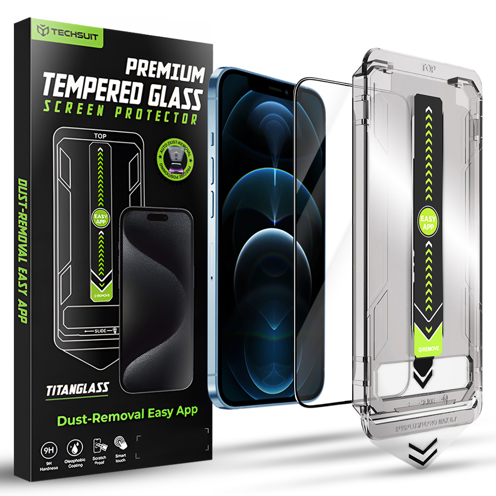 Калъф за iPhone 12 Pro Max - Techsuit TitanGlass FullCover - Черен
