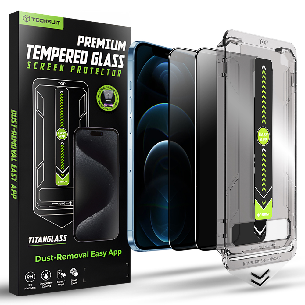 Калъф за iPhone 12 Pro Max (комплект от 2) - Techsuit TitanGlass FullCover - Поверителност