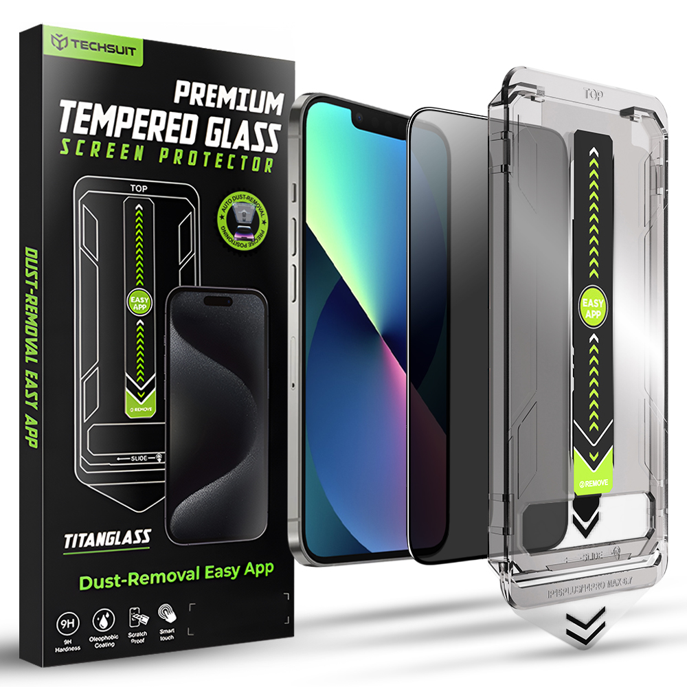 Калъф за iPhone 13 / iPhone 13 Pro / iPhone 14 / iPhone 16e / iPhone 17e - Techsuit TitanGlass FullCover - Поверителност