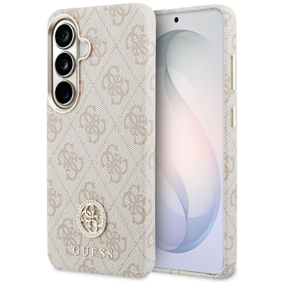 Калъф за Samsung Galaxy S26 - Guess Rhinestone Round Logo MagSafe (GUHMS26SP4GRMDEP) - Розов