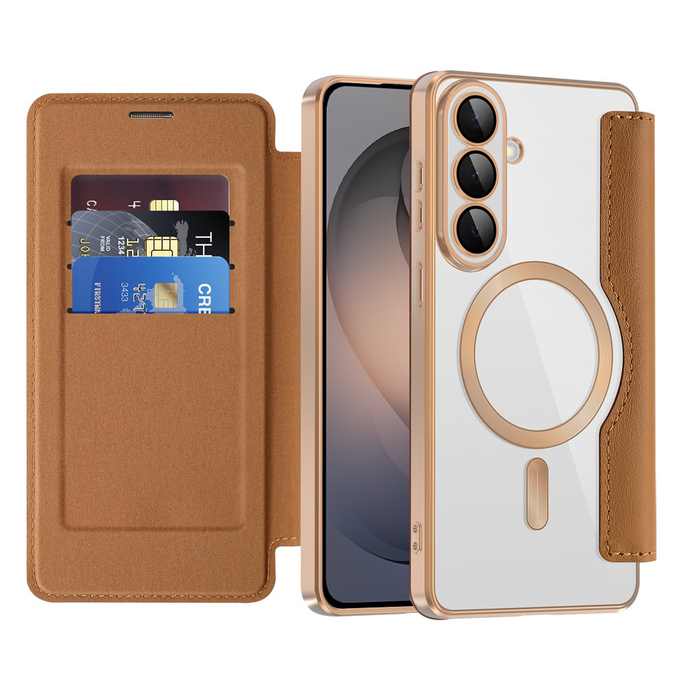 Калъф за Samsung Galaxy S26 - Techsuit SmartMag Book Case - Кафяв