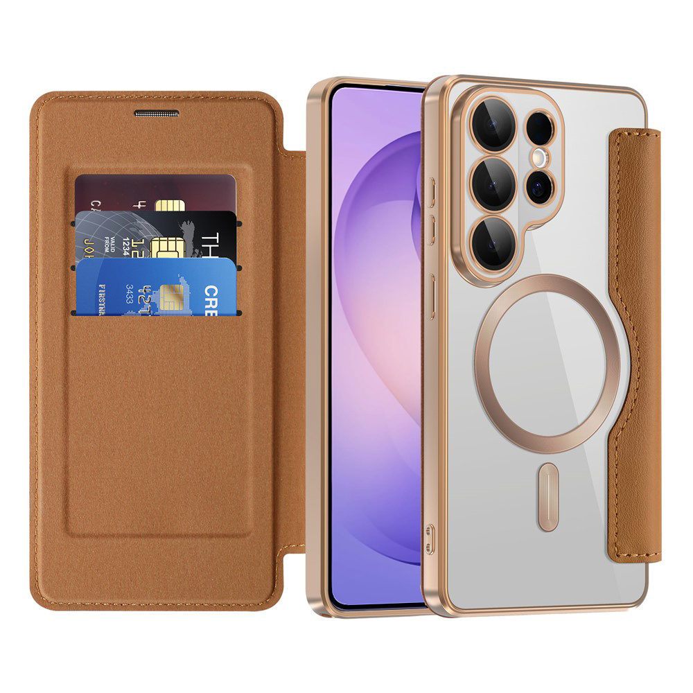 Калъф за Samsung Galaxy S26 Ultra - Techsuit SmartMag Book Case - Кафяв