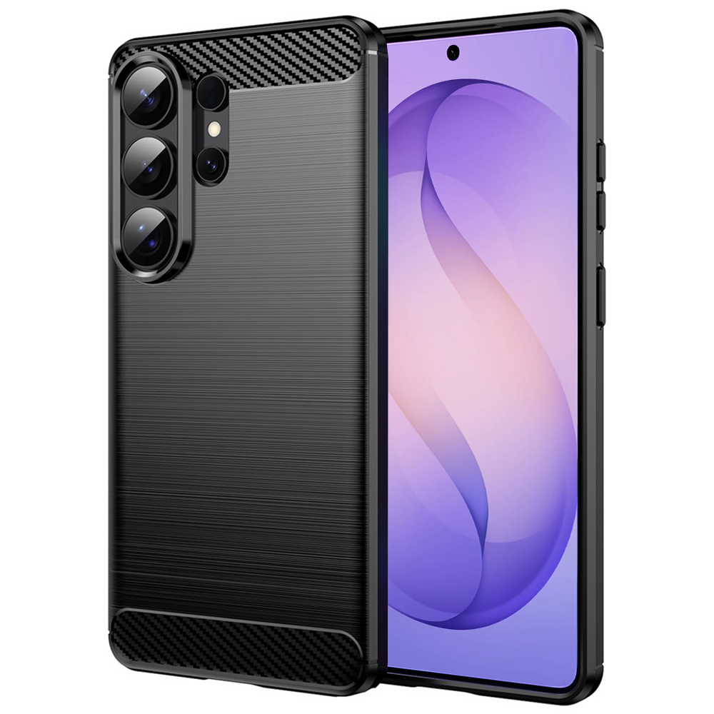 Калъф за Samsung Galaxy S26 Ultra - Techsuit Carbon Silicone - Черен