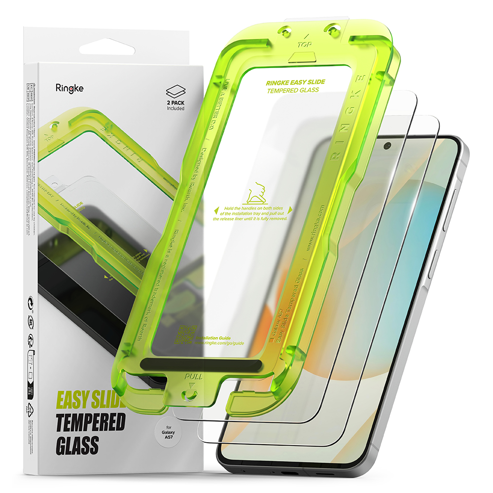 Капак за Samsung Galaxy A57 5G (комплект от 2) - Ringke Easy Slide Tempered Glass - Прозрачен
