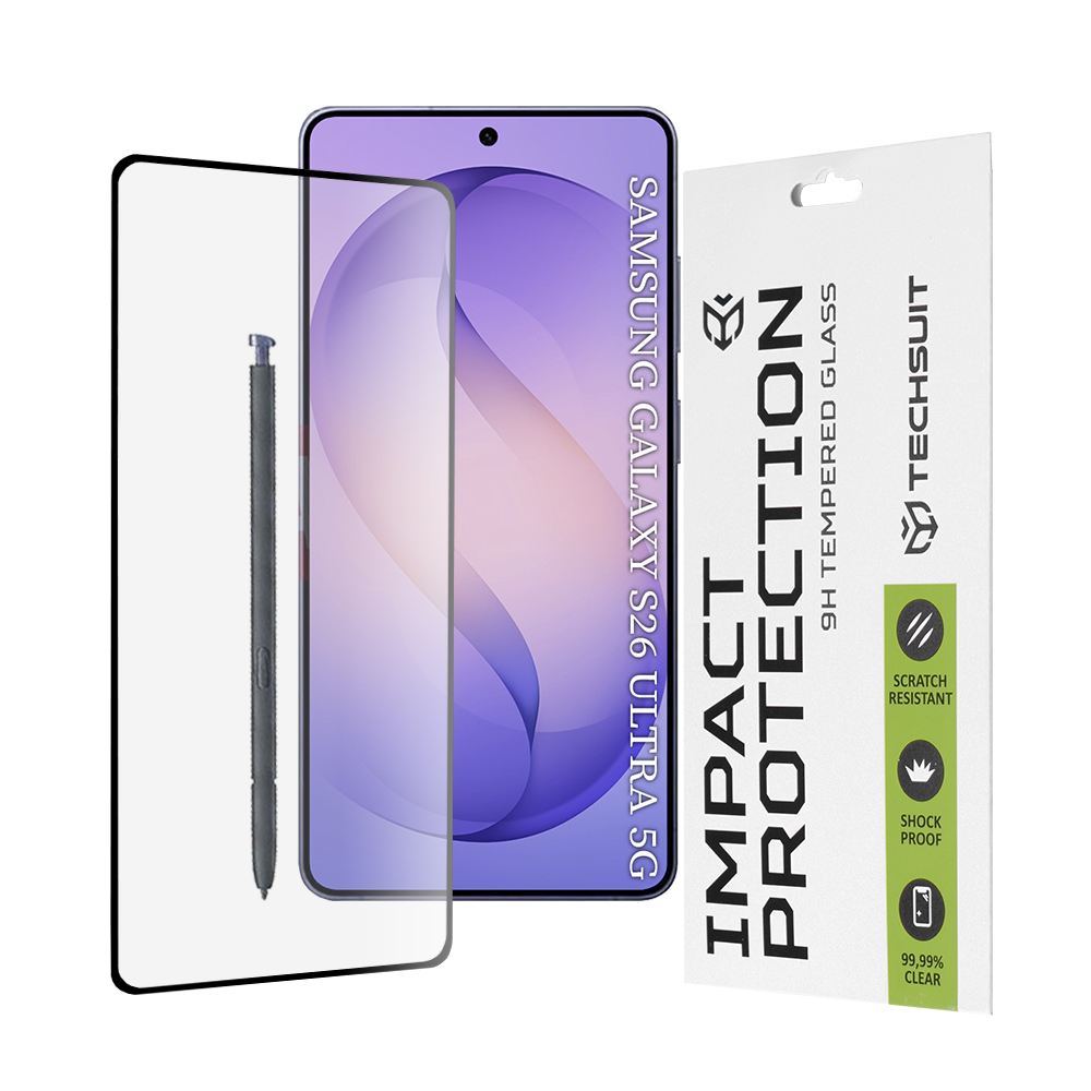 Капак за Samsung Galaxy S26 Ultra - Techsuit 111D Full Cover / Full Glue Glass - Черен
