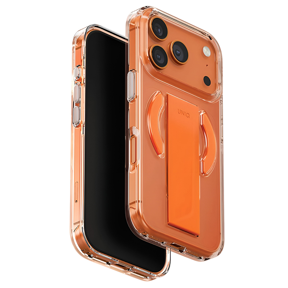 Калъф за iPhone 17 Pro Max - UNIQ Heldro Air MagClick - Прозрачен / Оранжев