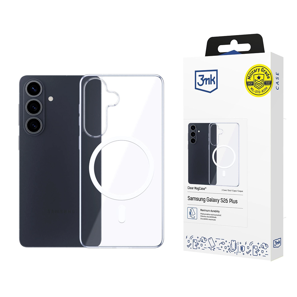Калъф за Samsung Galaxy S26 Plus - 3mk Прозрачен MagCase - Прозрачен
