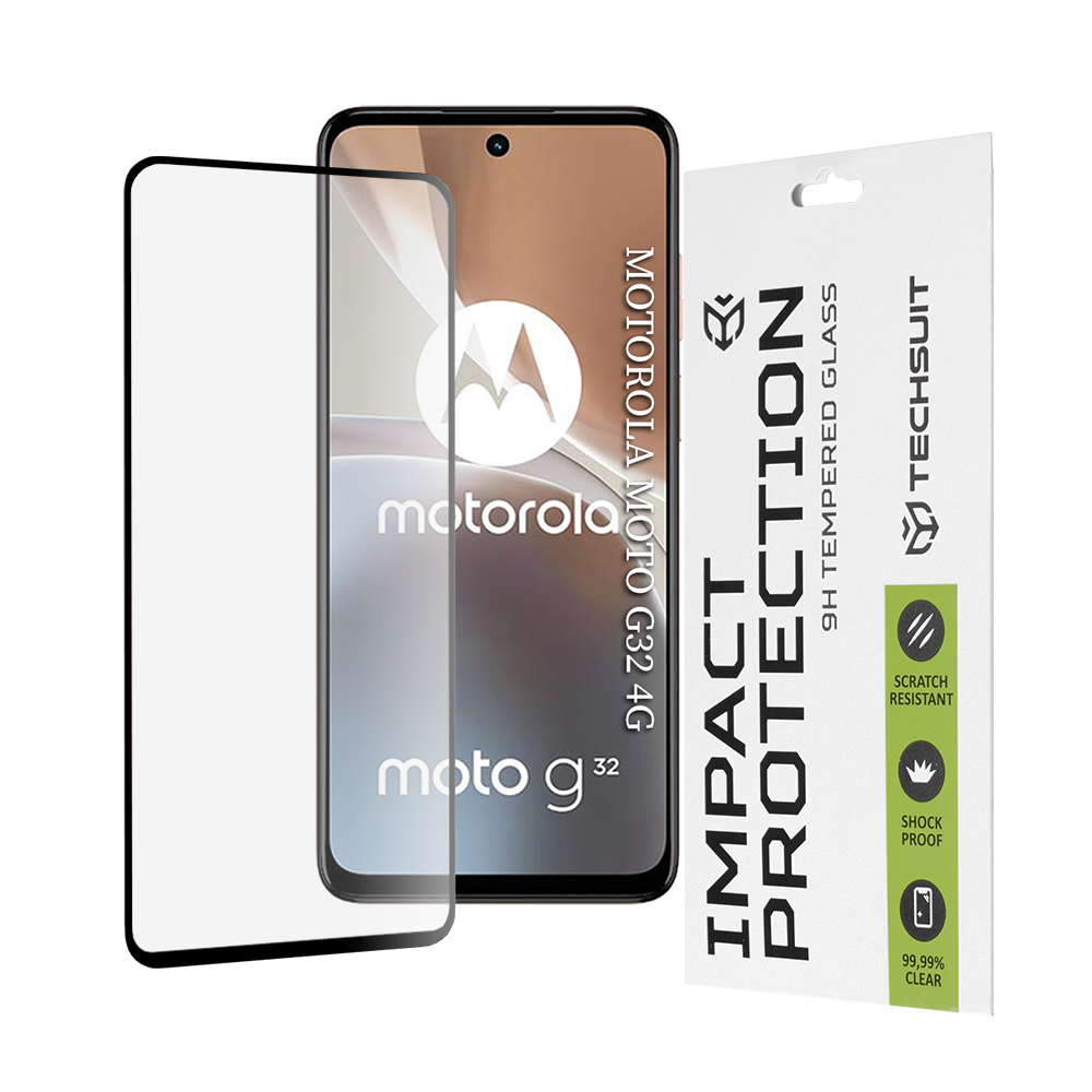 Капак за Motorola Moto G32 - Techsuit 111D Full Cover / Full Glue Glass - Черен