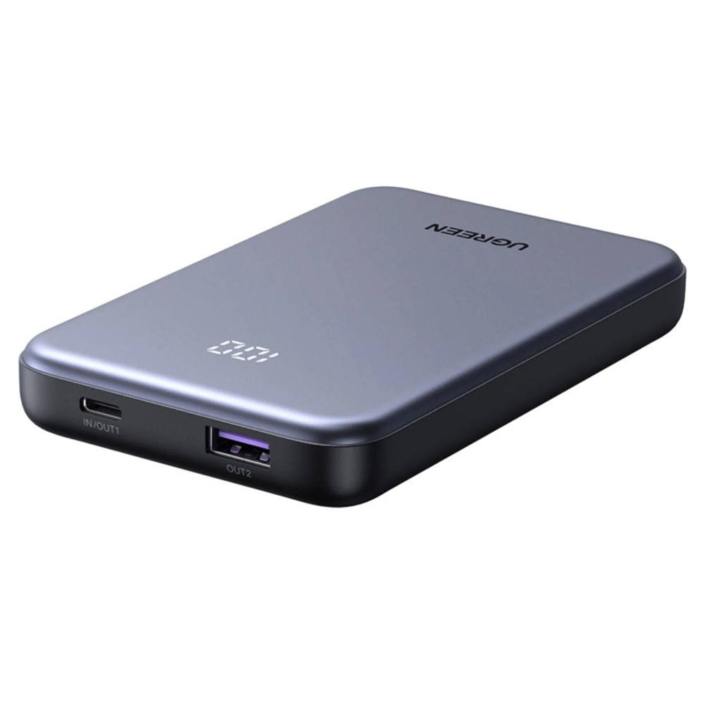 Baterie Externa 10000 mAh Model PB507;75131B 1 Porturi USB USB-C Digital Display Quick Charge 22.5W Gri Ugreen - Imagine 2