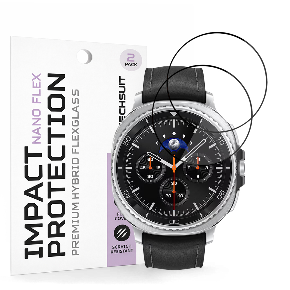 Калъф за Samsung Galaxy Watch8 Classic (комплект 2) - Techsuit Nano Flex - Черен