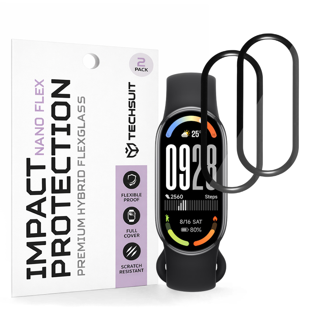 Калъф за Xiaomi Smart Band 10 (комплект 2) - Techsuit Nano Flex - Черен