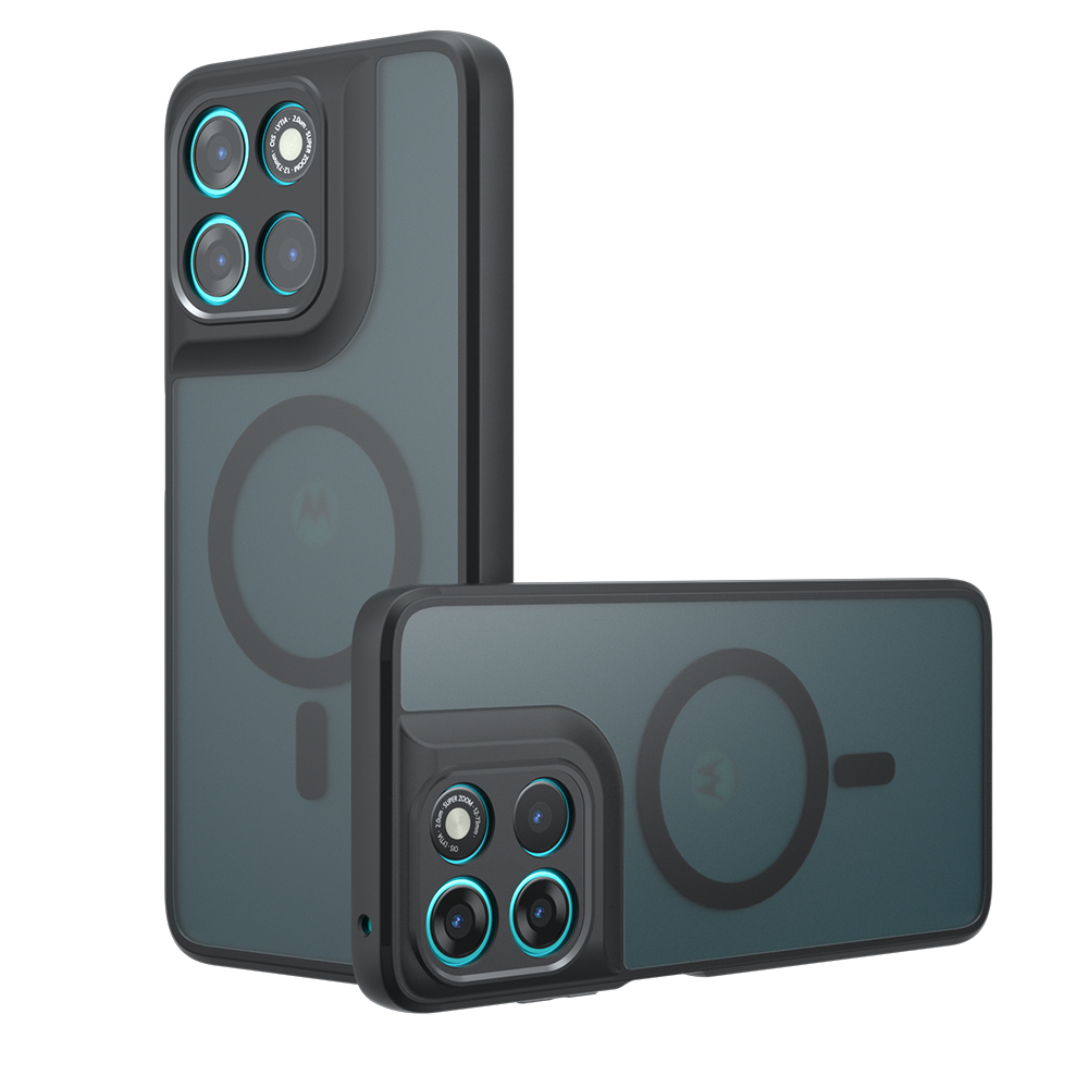 Калъф за Motorola Moto G77 / G67 - Techsuit PureFrost MagSafe - Frosted Черен
