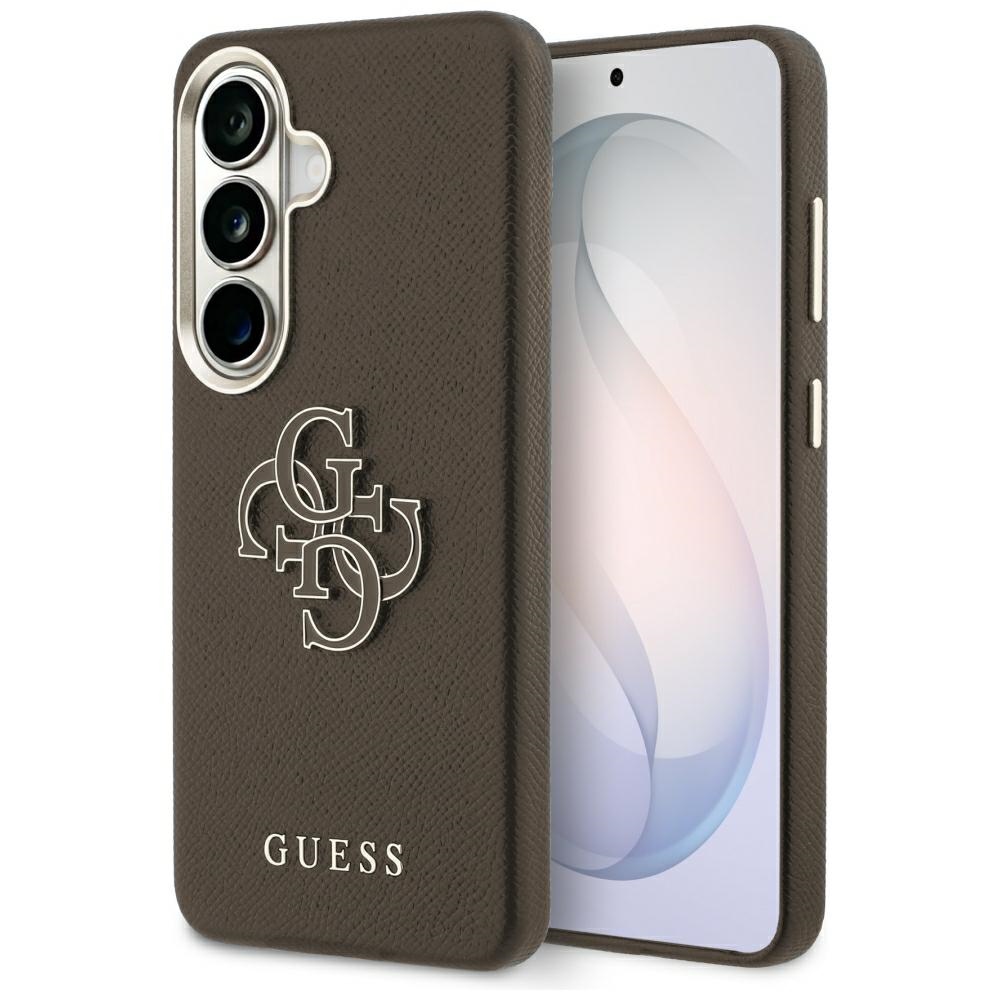 Калъф за Samsung Galaxy S26 - Guess Grained Big 4G Metal Logo (GUHCS26S5PS4RGGW) - Кафяв