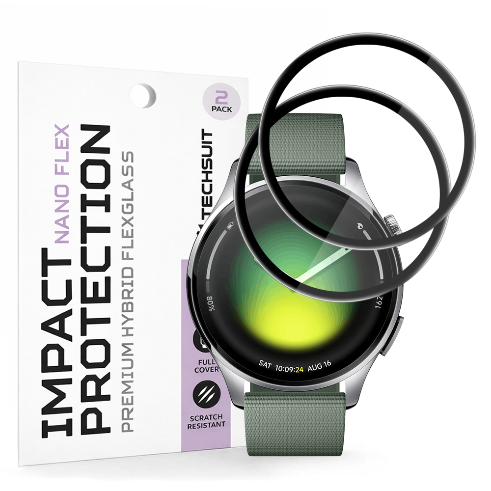 Калъф за Xiaomi Watch 5 (47mm) (комплект 2) - Techsuit Nano Flex - Черен