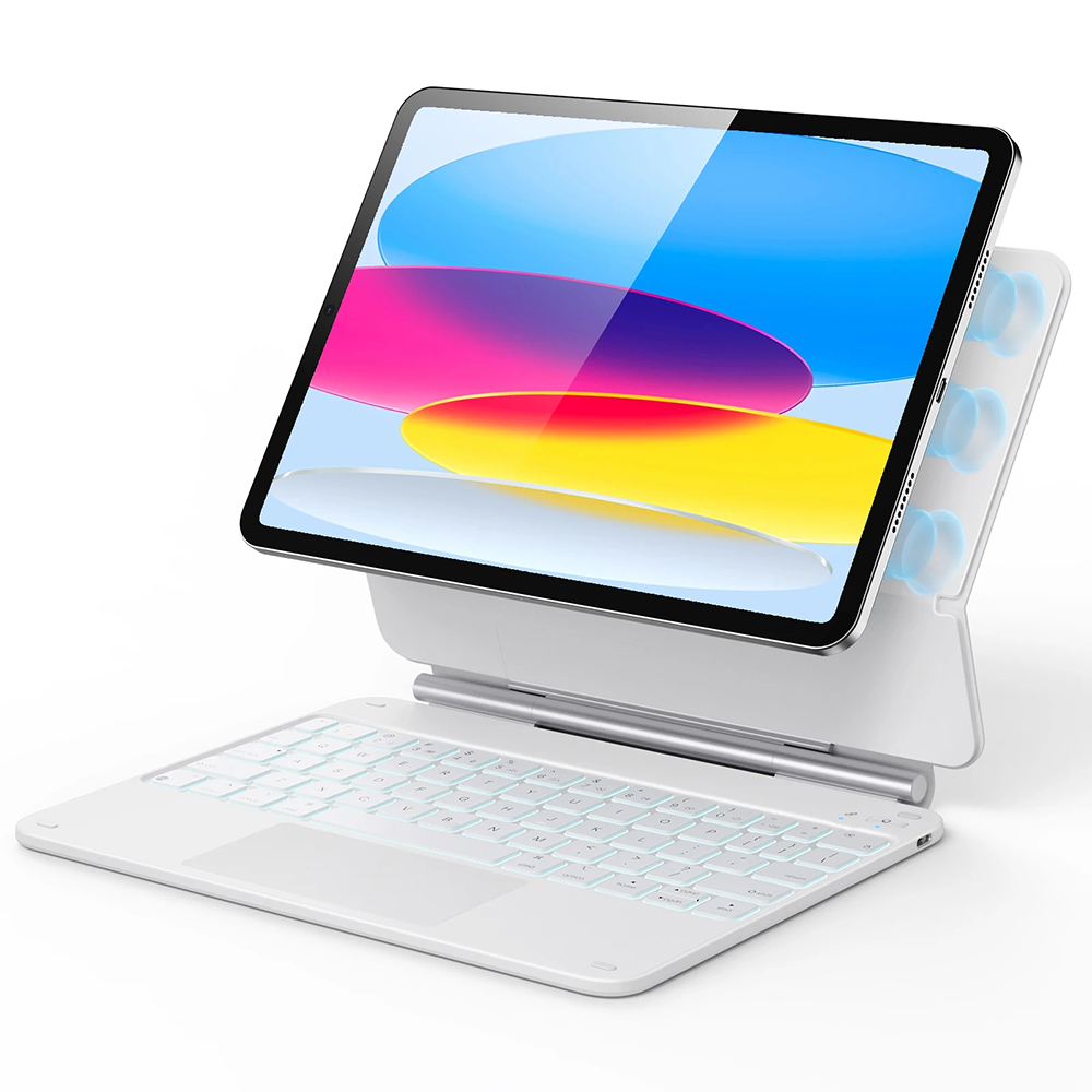 Husă ESR Rebound Magnetic Keyboard iPad 10 (2022) 10.9 / 11 (2025) Alb