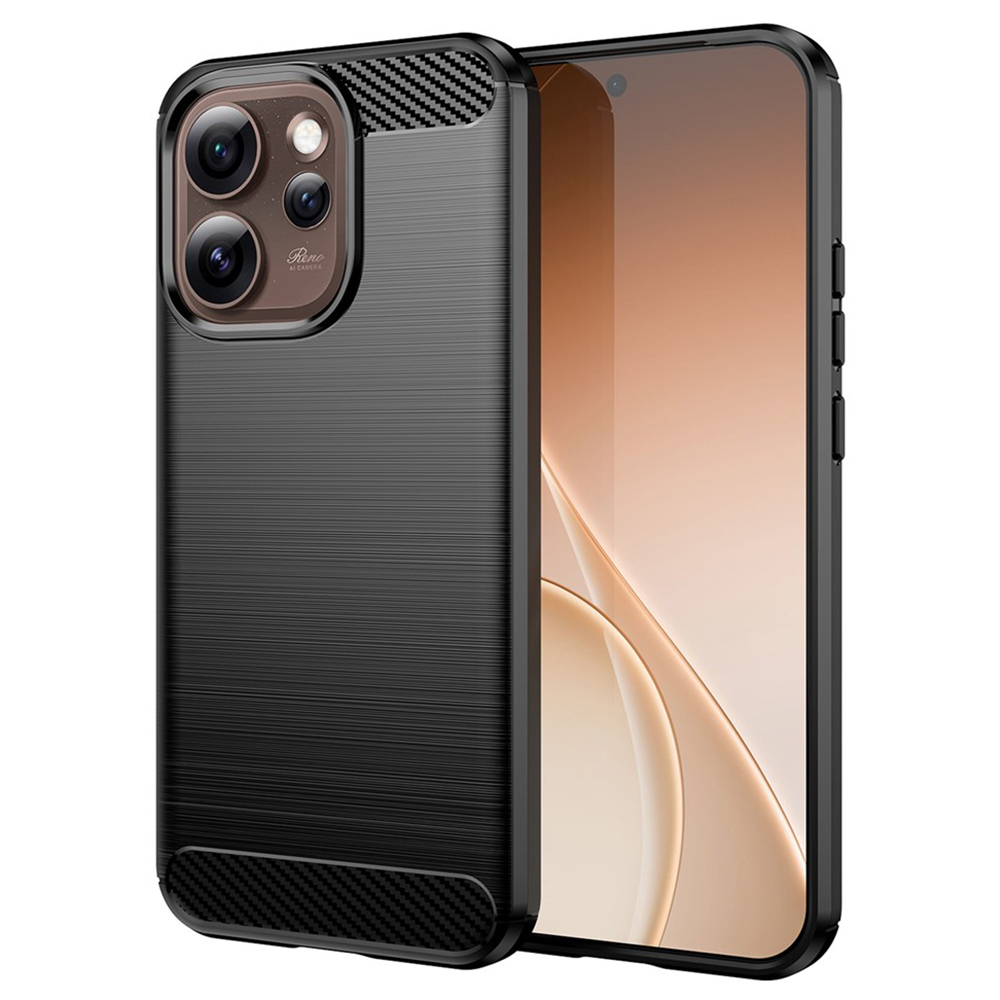 Калъф за Oppo Reno15 Pro Max - Techsuit Carbon Silicone - Черен