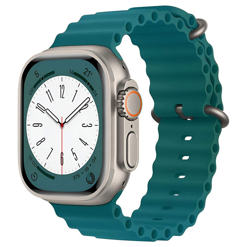 Каишка за часовник за Apple Watch 1/2/3/3/4/4/5/5/6/6/7/8/7/8/9/9/10/11/SE/SE 2/SE 3/Ultra/Ultra/Ultra 2/Ultra 3 (42/44/45/46/49mm) - Techsuit Каишка за часовник (W038) - Office Зелен