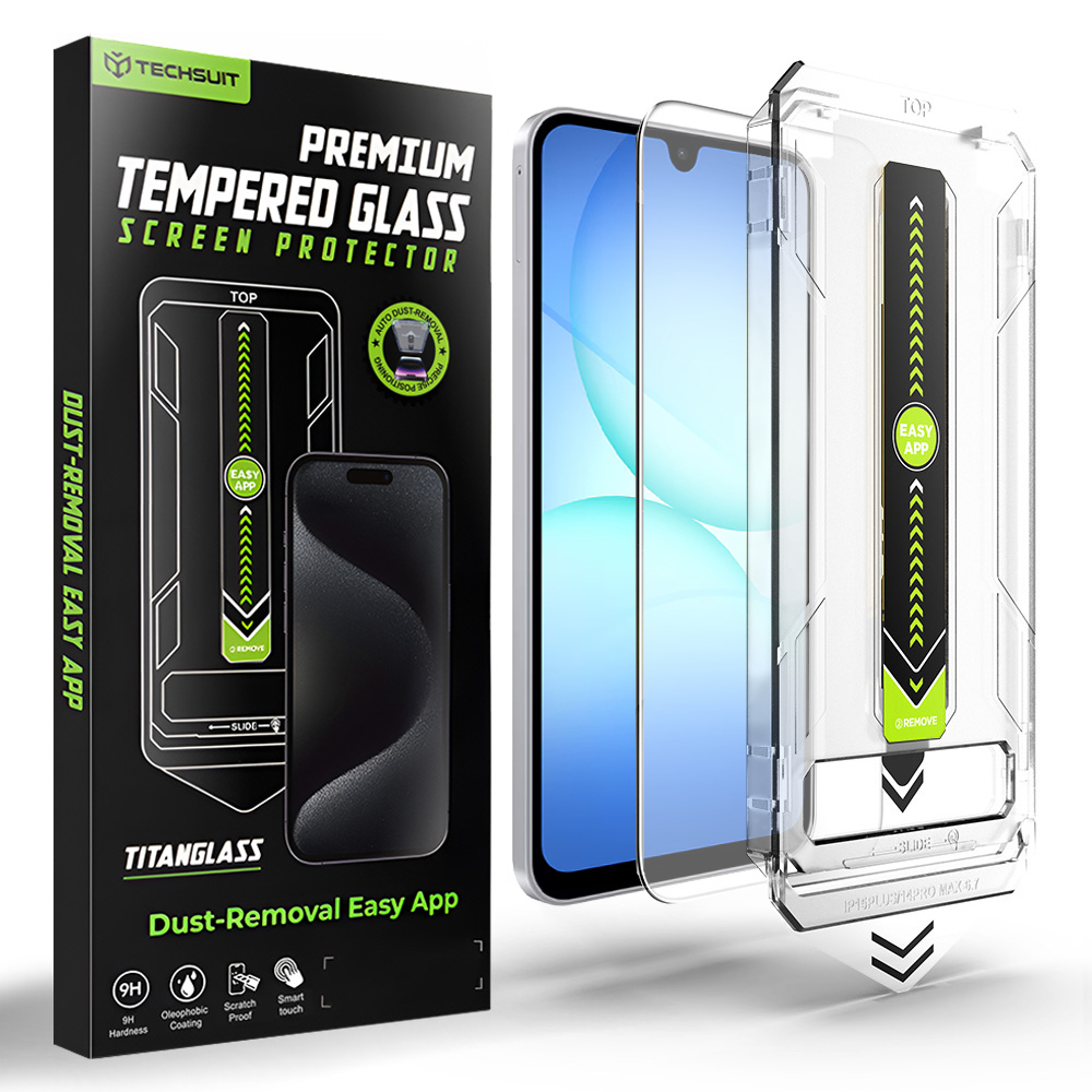 Калъф за Samsung Galaxy A16 4G / A16 5G / A17 4G / A17 5G - Techsuit TitanGlass CrystalHD [съвместим с отключване с пръстов отпечатък] - Прозрачен