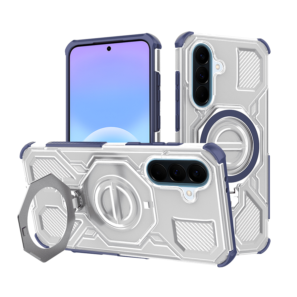 Калъф за Samsung Galaxy A57 5G - Techsuit Carbon Shield PRO - Син прозрачен