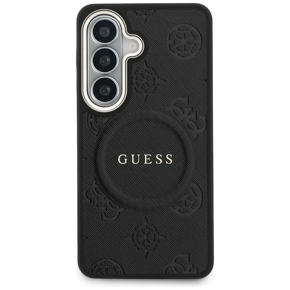 Detalii husă Guess Saffiano Peony Embossed Ring MagSafe (GUHMS26MPSAMSECK) Samsung Galaxy S26 Plus
