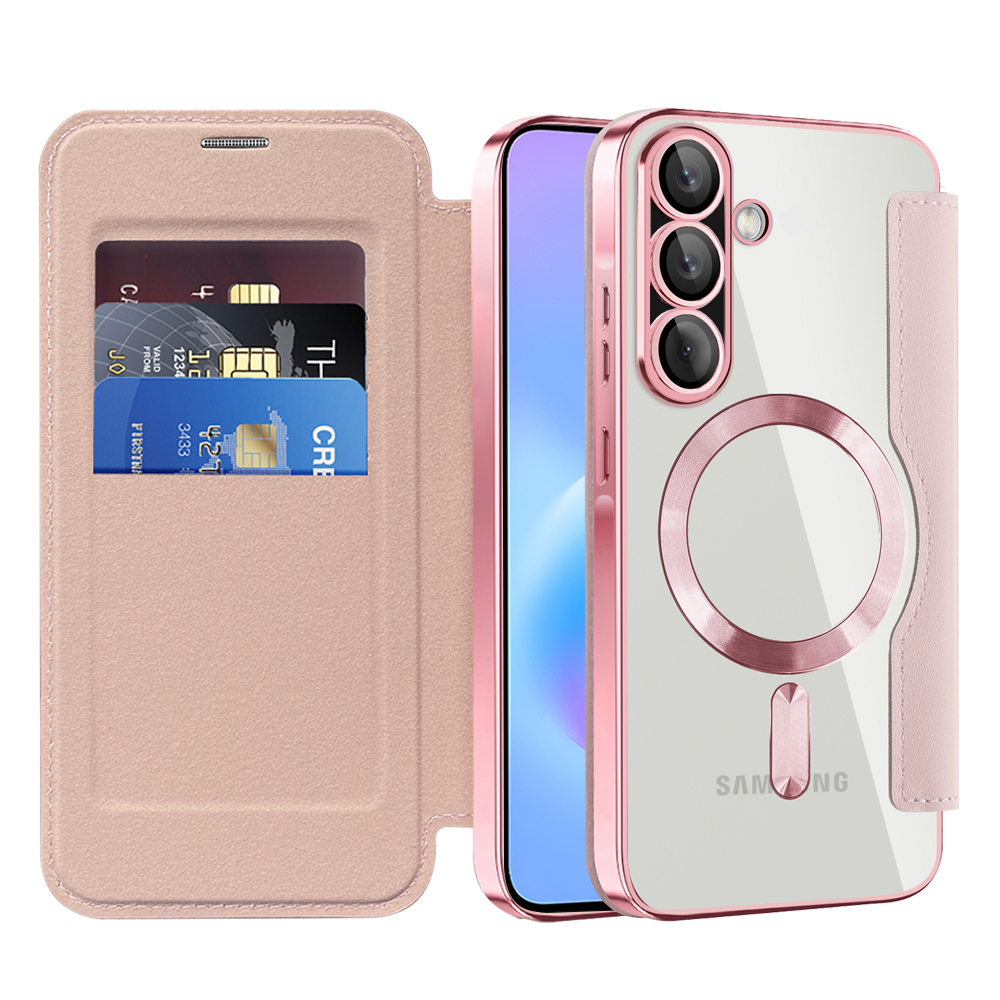 Калъф за Samsung Galaxy A57 5G - Techsuit SmartMag Book Case - Розов