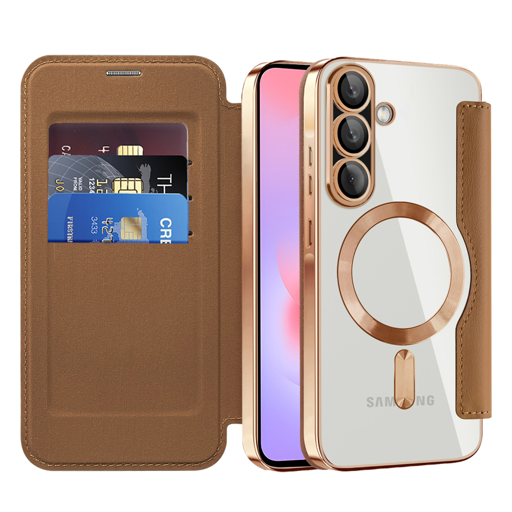 Калъф за Samsung Galaxy A37 5G - Techsuit SmartMag Book Case - Кафяв