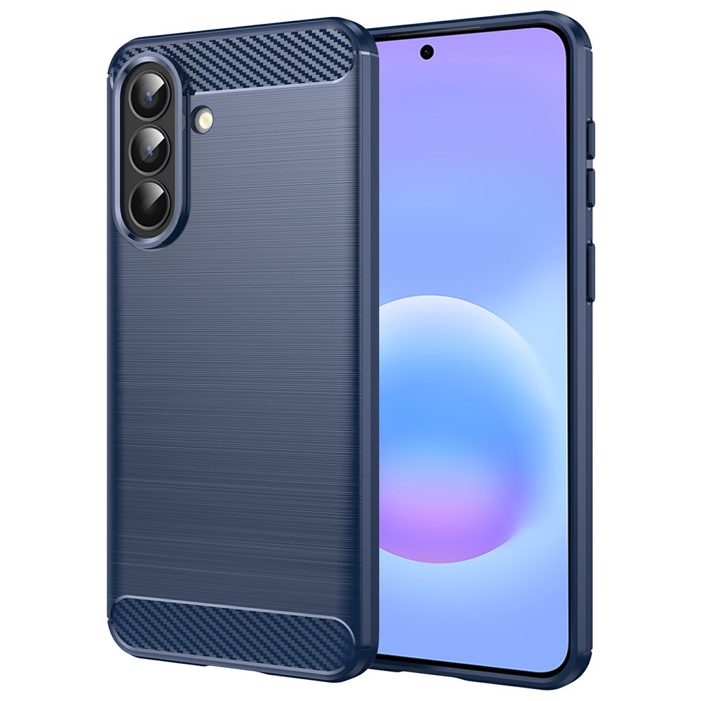 Калъф за Samsung Galaxy A57 5G - Techsuit Carbon Silicone - Син