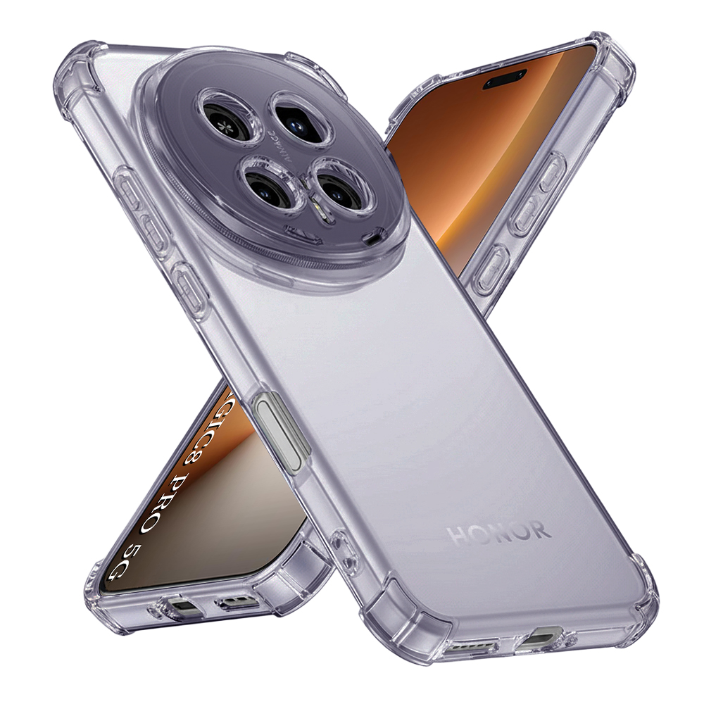 Калъф за Honor Magic8 Pro - Techsuit Shockproof Прозрачен Silicone - Smoke Черен