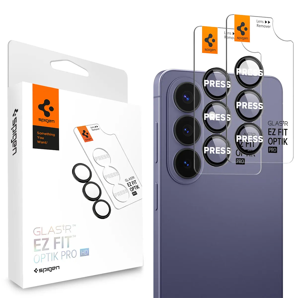 Фолио за камера Samsung Galaxy S26 (комплект 2) - Spigen Glas.tR Optik EZ Fit Pro HD (AGL11099) - черно