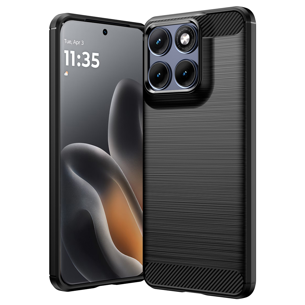 Husă Techsuit Carbon Silicone Motorola Edge 70 Fusion Negru