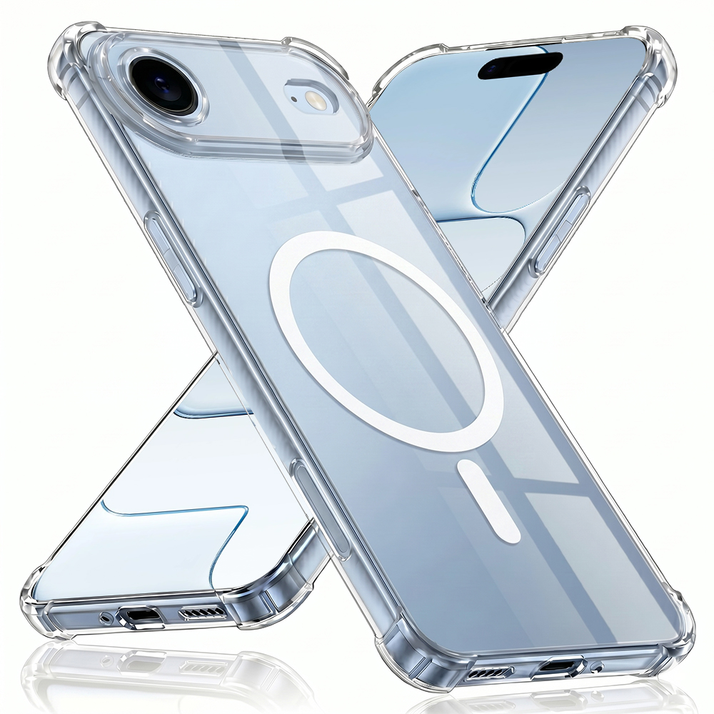 Husă Techsuit Shockproof Clear Silicone MagSafe iPhone 17 Air Transparenta | fumuriu