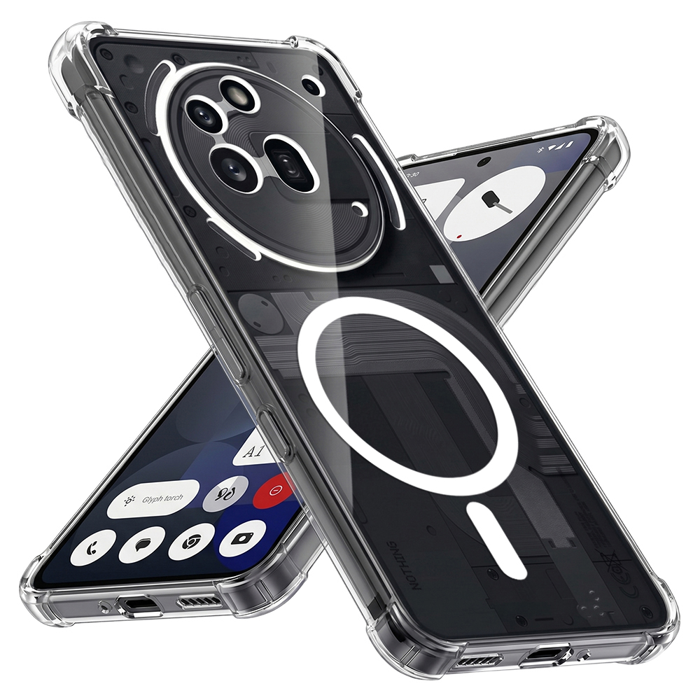 Case for Nothing Phone (3a) Pro - Techsuit Удароустойчив Прозрачен силикон MagSafe - Прозрачен