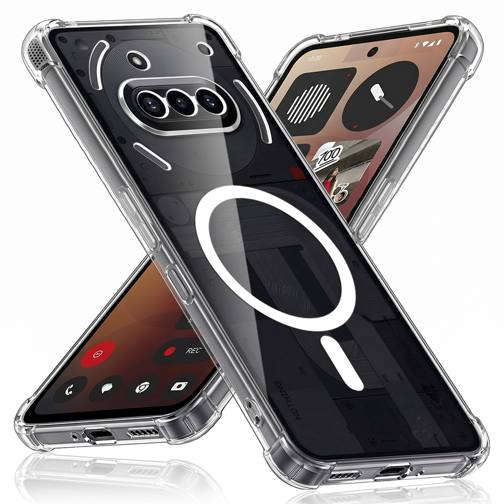 Husă Techsuit Shockproof Clear Silicone MagSafe Nothing Phone (3a) Transparenta | fumuriu