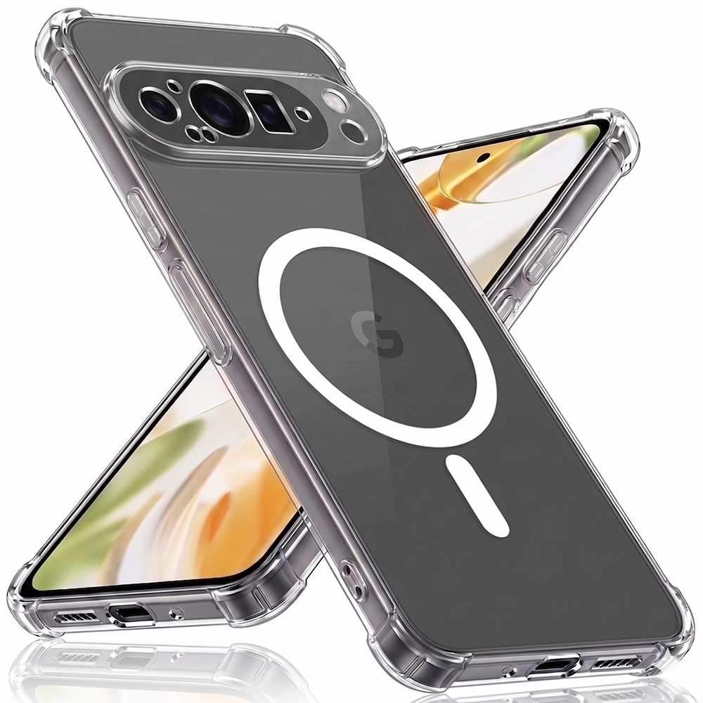 Husă Techsuit Shockproof Clear Silicone MagSafe Google Pixel 9 Pro Transparenta | fumuriu