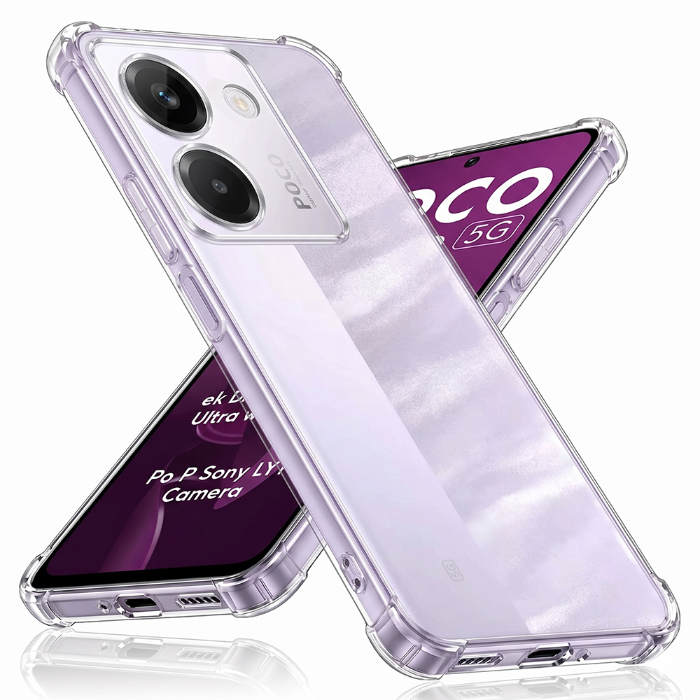 Husă Techsuit Shockproof Clear Silicone Xiaomi Poco M7 Pro 5G Transparenta | fumuriu