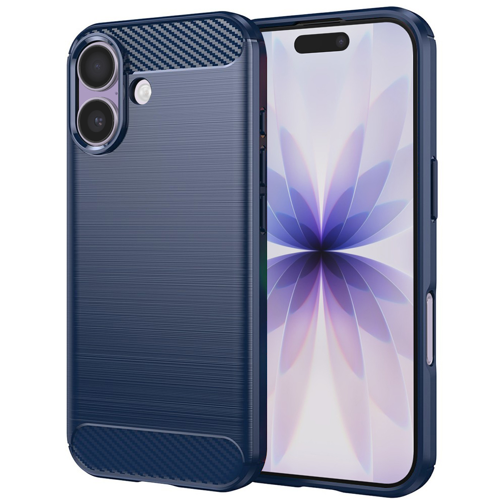 Калъф за iPhone 17 - Techsuit Carbon Silicone - Син
