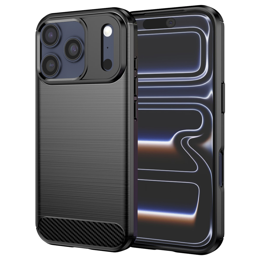 Калъф за iPhone 17 Pro - Techsuit Carbon Silicone - Черен