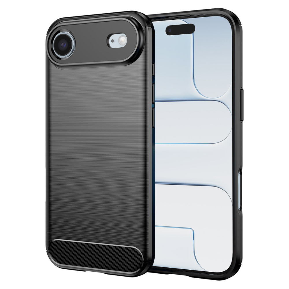 Калъф за iPhone 17 Air - Techsuit Carbon Silicone - Черен