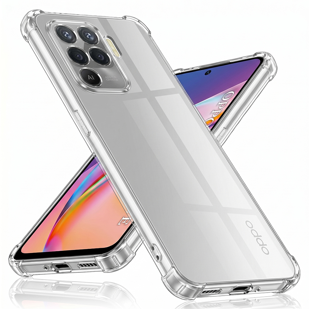 Husă Techsuit Shockproof Clear Silicone Oppo Reno5 Lite / Oppo A94 4G Transparenta | fumuriu