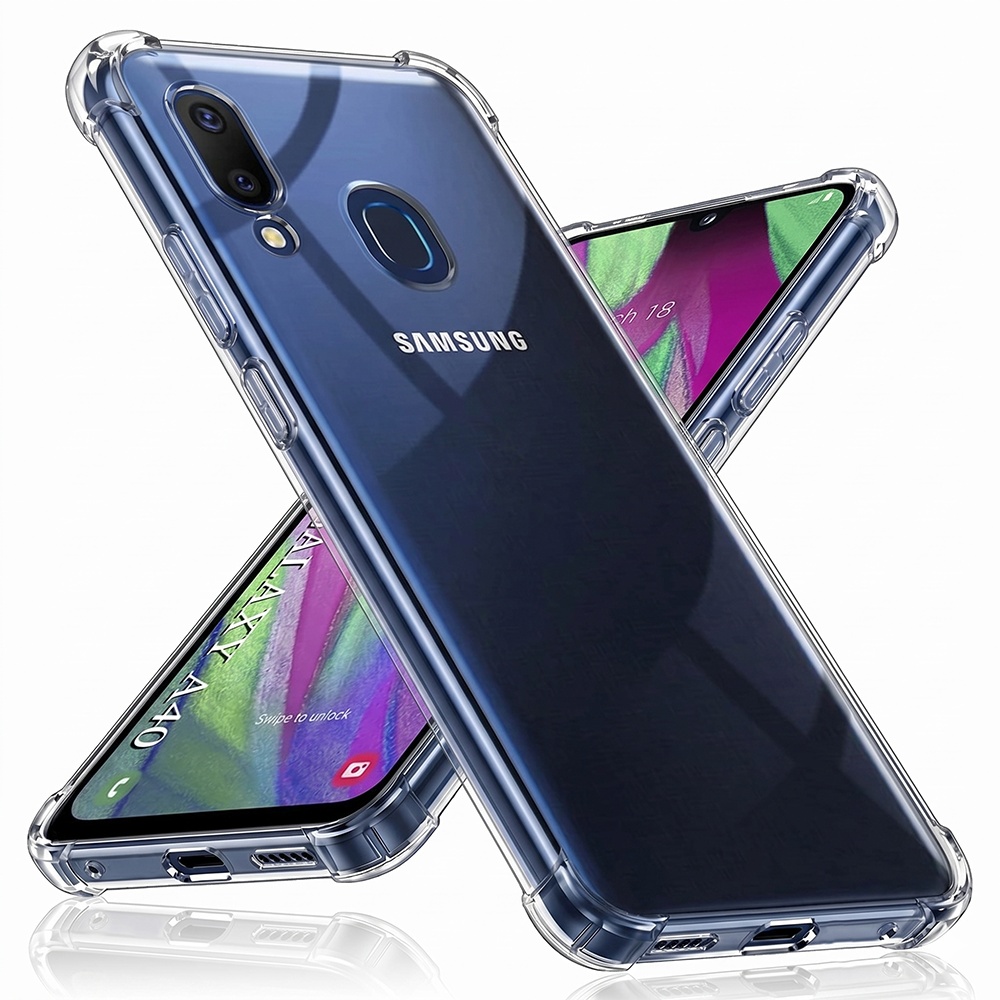 Husă Techsuit Shockproof Clear Silicone Samsung Galaxy A40 Transparenta | fumuriu