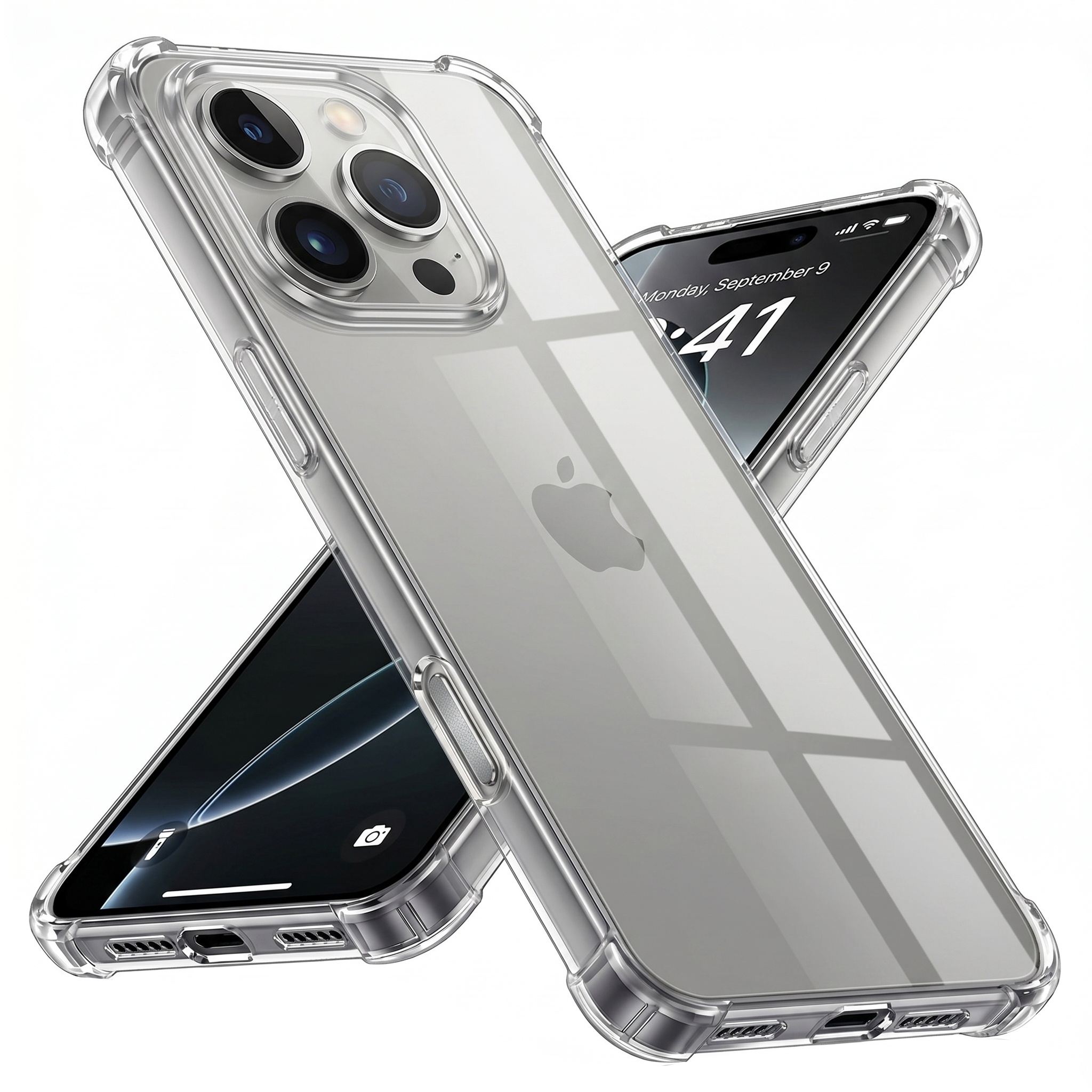 Husă Techsuit Shockproof Clear Silicone [Big Lens Hole] iPhone 16 Pro Max Transparenta