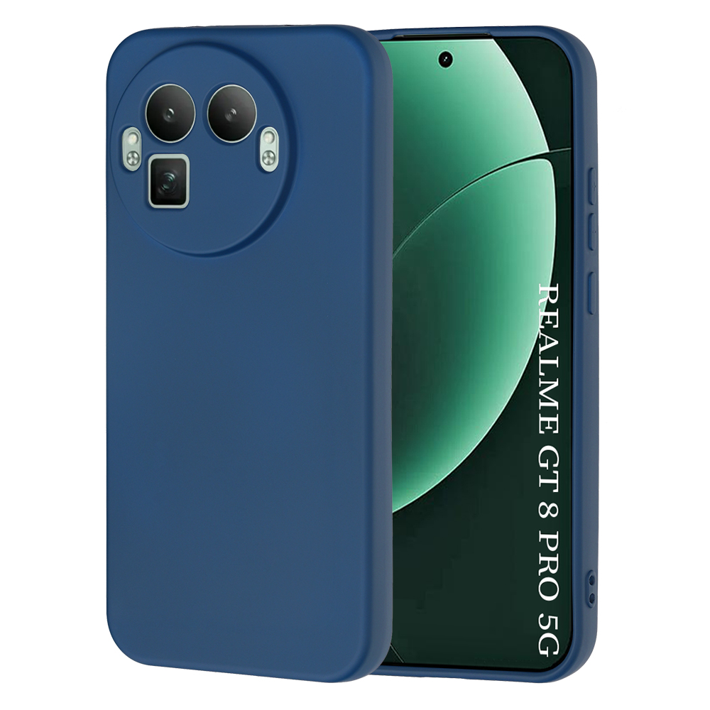 Калъф за Realme GT 8 Pro - Techsuit SoftFlex [Round Camera Cutout] - Тъмносин Син