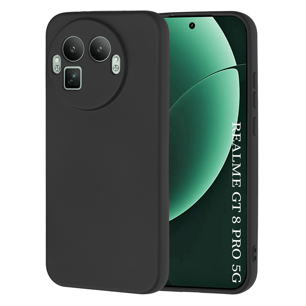Калъф за Realme GT 8 Pro - Techsuit SoftFlex [Round Camera Cutout] - Черен