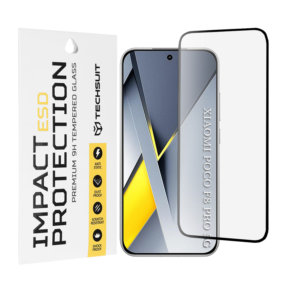 Капак за Xiaomi Poco F8 Pro - Techsuit ESD Glass - Черен