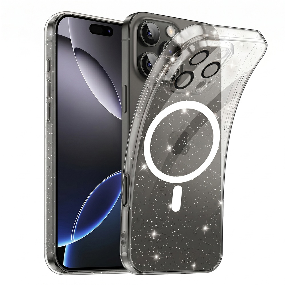Калъф за iPhone 16 Pro Max - Techsuit SparkleSkin MagSafe Series - Прозрачен