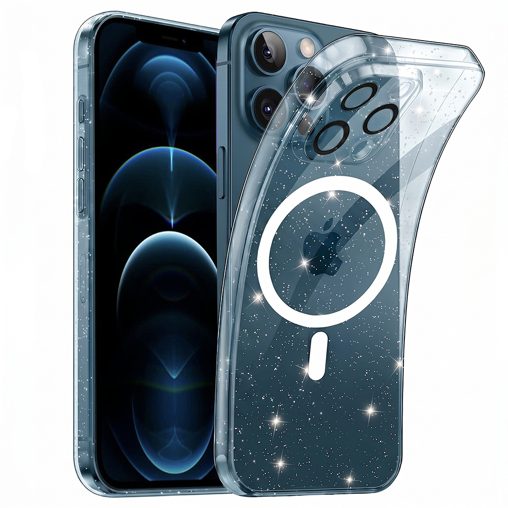 Калъф за iPhone 12 Pro Max - Techsuit SparkleSkin MagSafe Series - Прозрачен