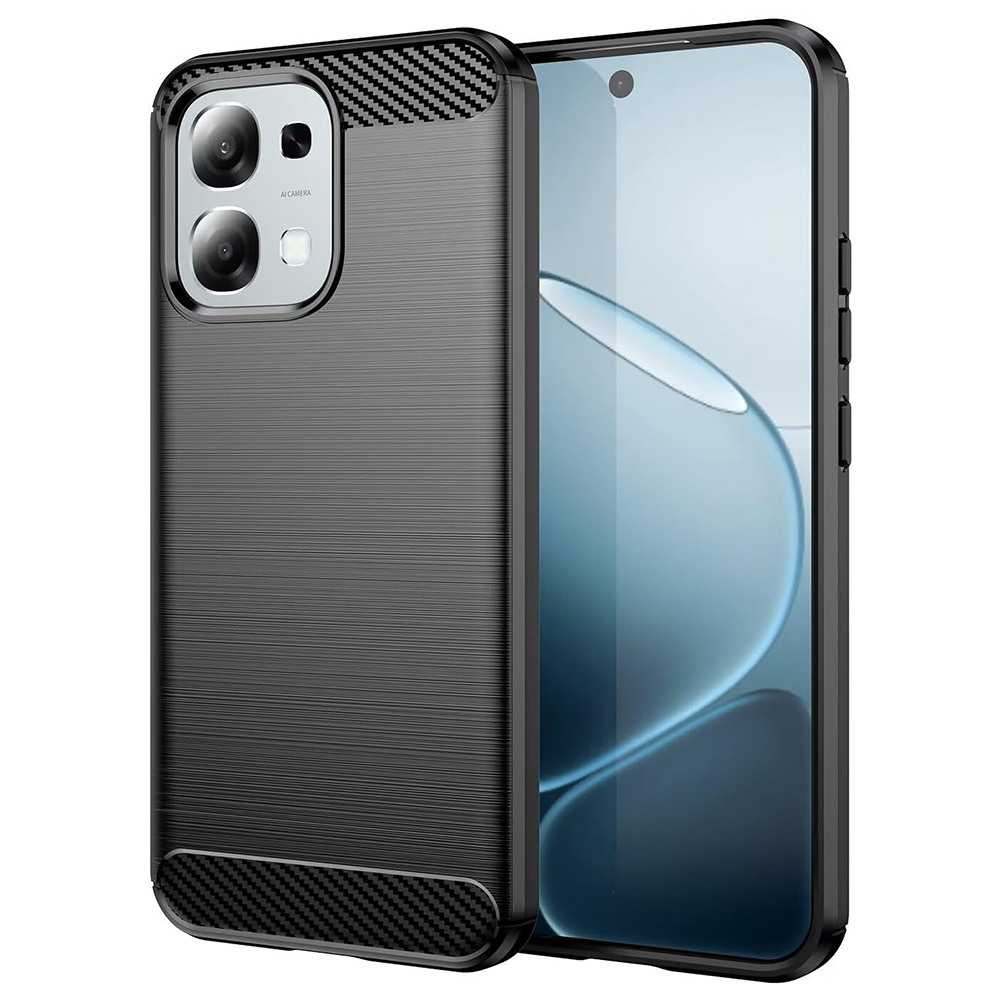 Калъф за Oppo A6 Pro 4G / A6 Pro 5G - Techsuit Carbon Silicone - Черен