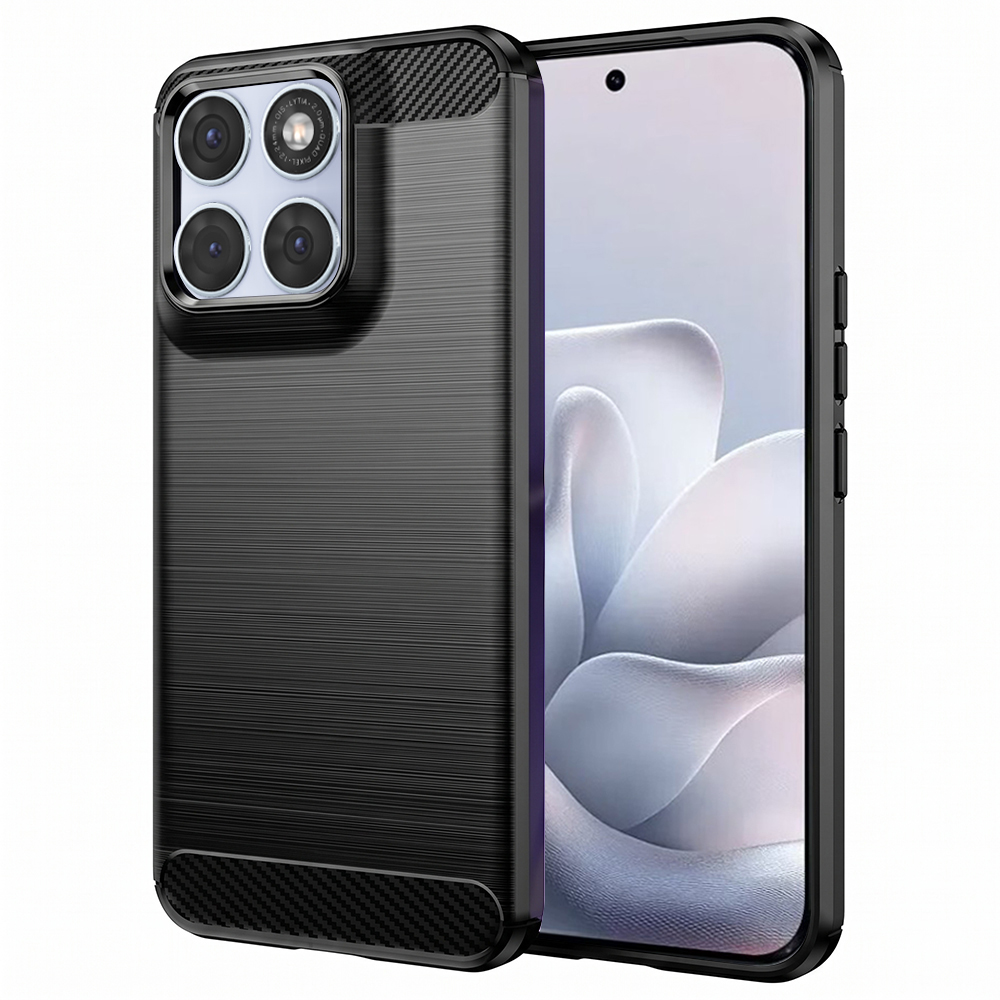 Калъф за Motorola Edge 70 Fusion - Techsuit Carbon Silicone - Черен
