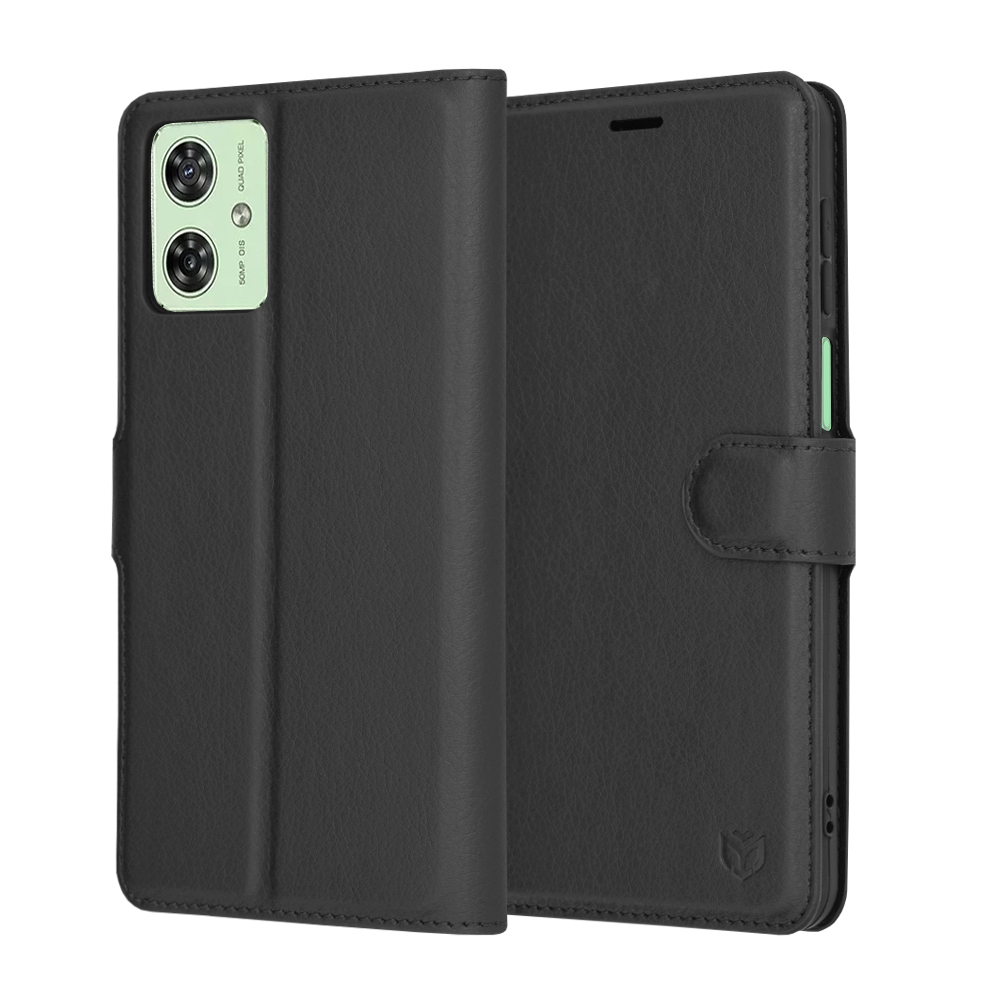 Калъф за Motorola Moto G54 - Techsuit Leather Folio - Черен